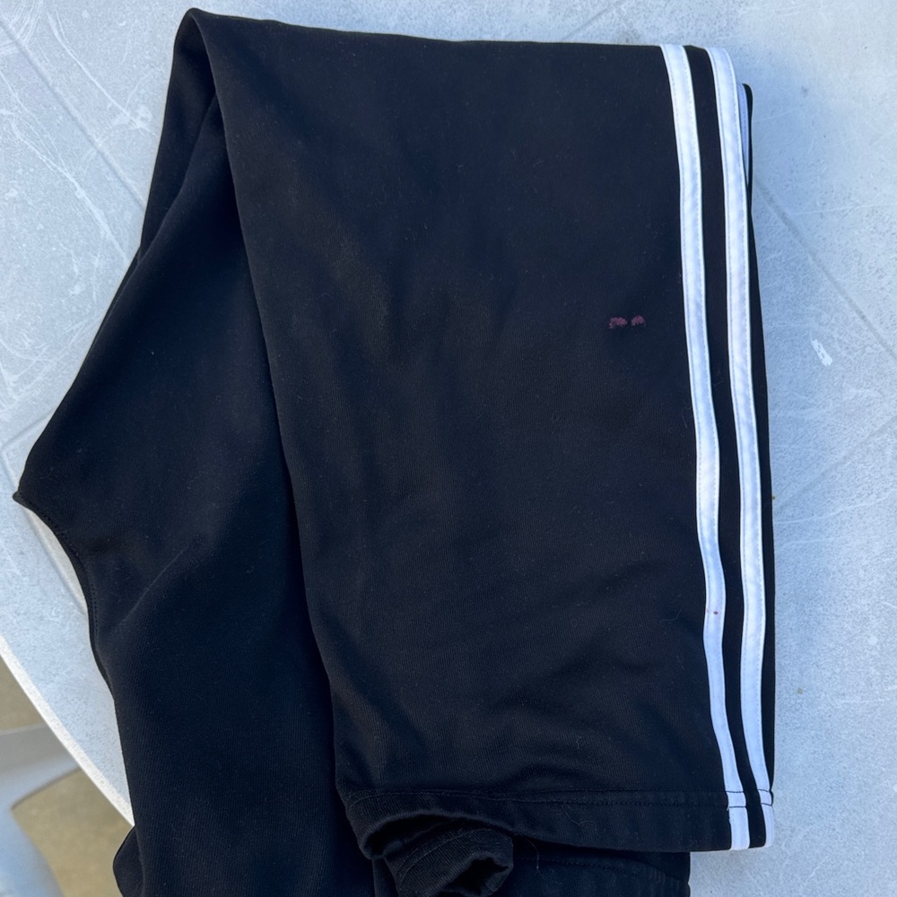 Adidas Kids Black Joggers with White Stripes - Picture 3 of 4